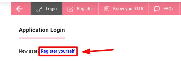 Choosing Register Yourself Option