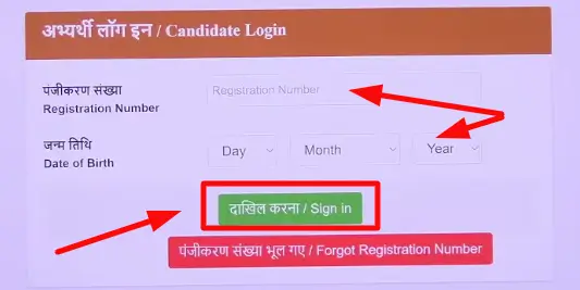 Enter Details For Login